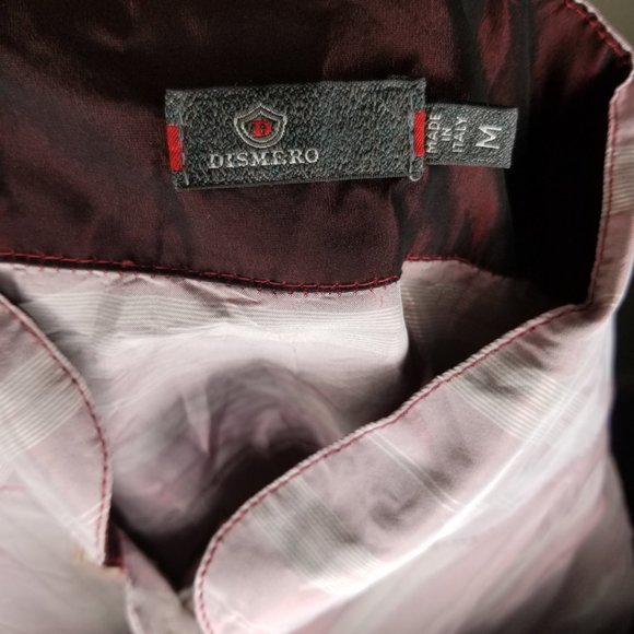 Dismero Vintage Military Style Burgundy Stripe Button Up Long Sleeve Top Med - Picture 5 of 5